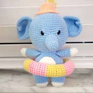 NEW Handmade Crochet little Elephant. Hand made by my friend.